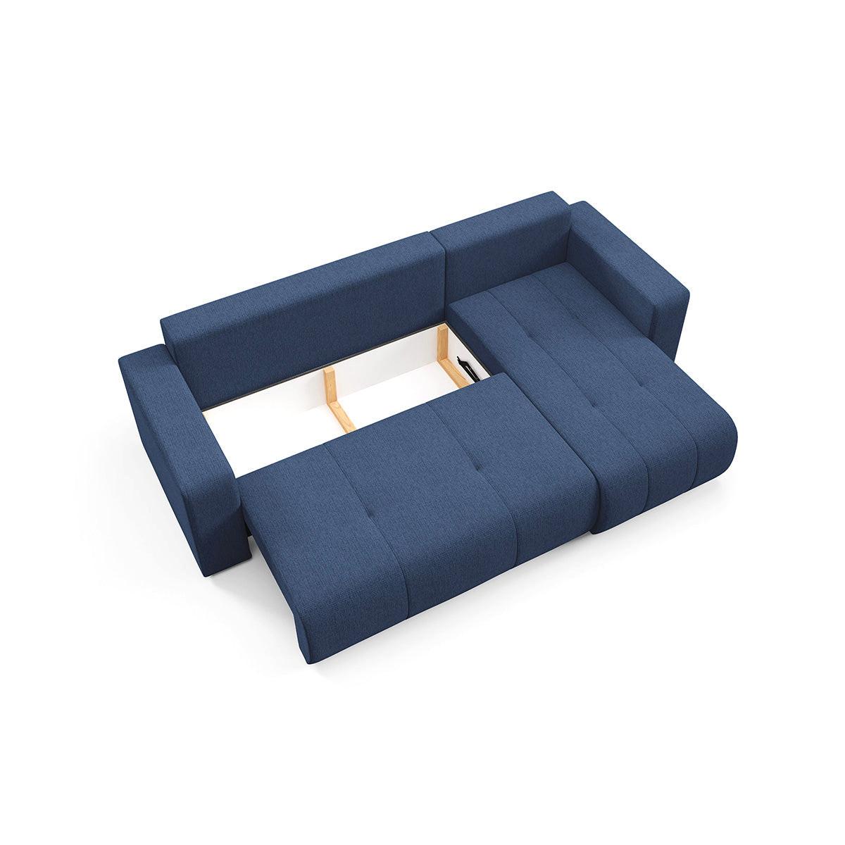 ECKSOFA Vasco 3 Sitzplätze Blau - Blau, Holz (247/145cm) - Petits-meubles