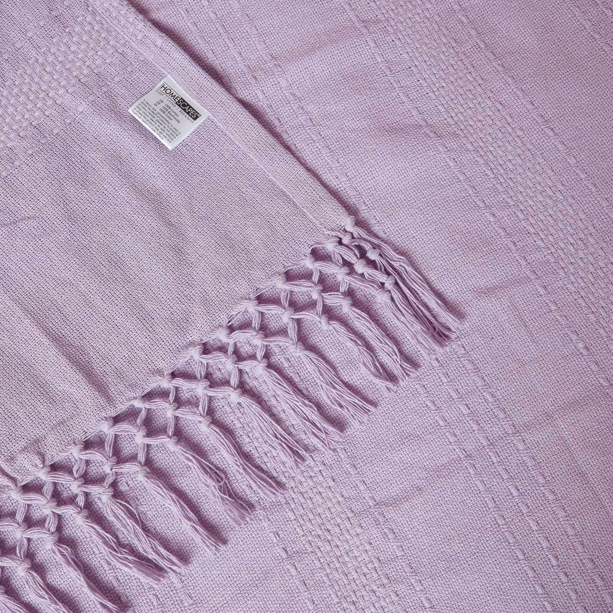 TAGESDECKE Kashi 255/360 cm, Baumwolle mit Fransen - Flieder, Textil (255/360cm) - Homescapes