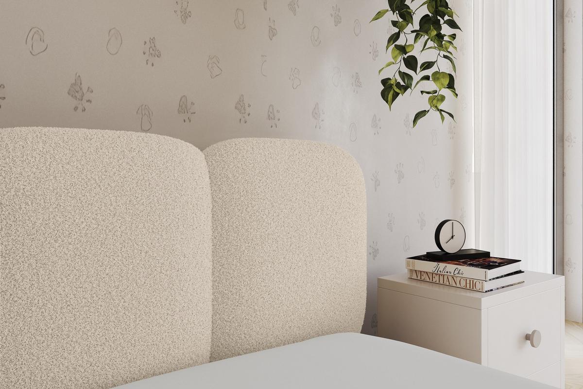EINZELLBETT Jugendbett mit Bettkasten, Links - AVRY 80x200 Dunkelbeige - Cappuccino, Holzwerkstoff/Textil (80/200cm) - ALTDECOR