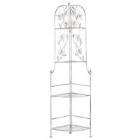 ECKREGAL weiß Metall 4 Ablageflächen klappbar Biella - Weiß, Metall (35/158/35cm) - Beliani