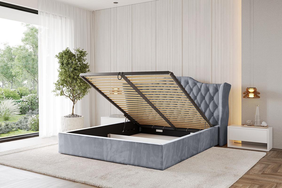 POLSTERBETT mit Bettkasten und Lattenrost, Boxbett ohne Matratze - ZORAN 140x200 Grau - Grau, Holzwerkstoff/Textil (140/200cm) - ALTDECOR