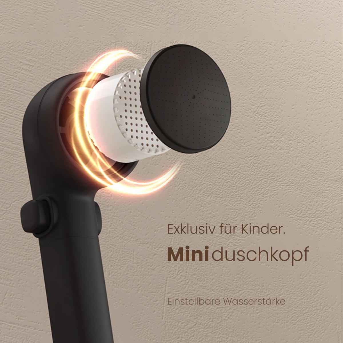 ÜBERKOPFBRAUSESET mit Handbrause Thermostat Vielseitig Schwarz - Schwarz, Metall (40/113/58cm) - EMKE