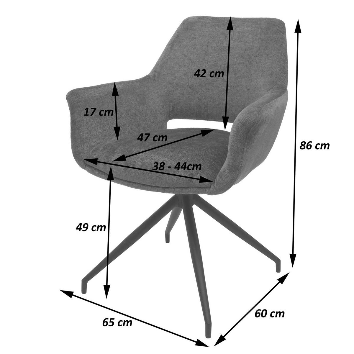 ESSZIMMERSTUHL Grau - Dunkelgrau/Grau, Textil (65/86/60cm) - MCW