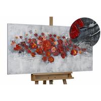 ÖLGEMÄLDE 120/60 cm - Rot/Grau, Holz/Textil (120/60cm) - KUNSTLOFT