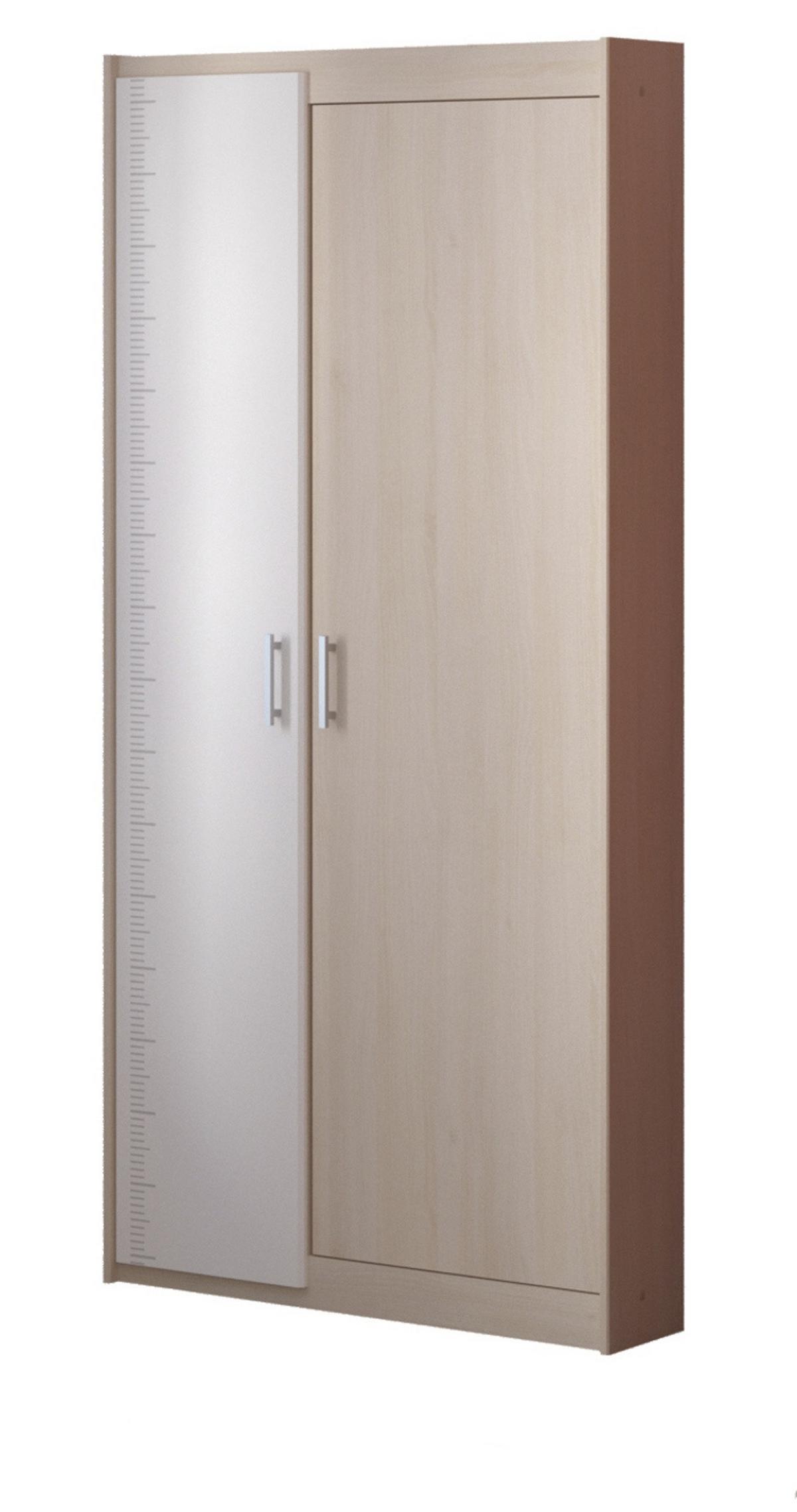 KINDERZIMMER Set 5-tlg Kleiderschrank Kommode Stauraumbett 90 x 200 cm - Silberfarben/Weiß, Holzwerkstoff/Kunststoff (121/180/233cm) - Parisot Meuble