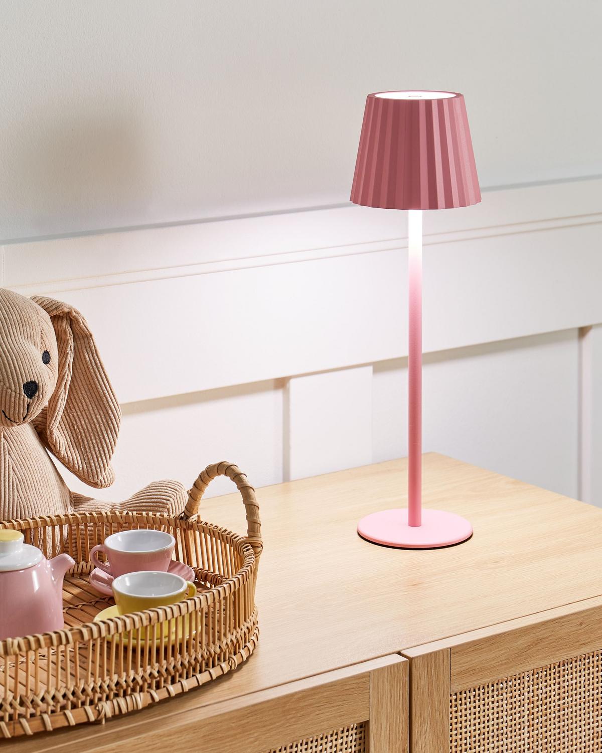 TISCHLAMPE Metall Pastellrosa Pombeiro - Pink, Metall (12/12/38cm) - Beliani