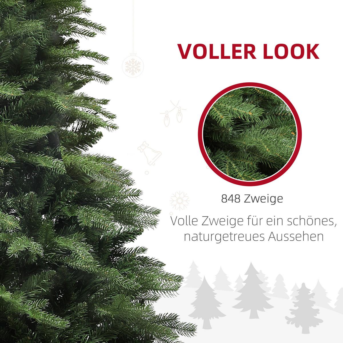 WEIHNACHTSBAUM 180 cm , Alpentanne, naturgetreu, Grün - Grün, Kunststoff (180cm) - HOMCOM