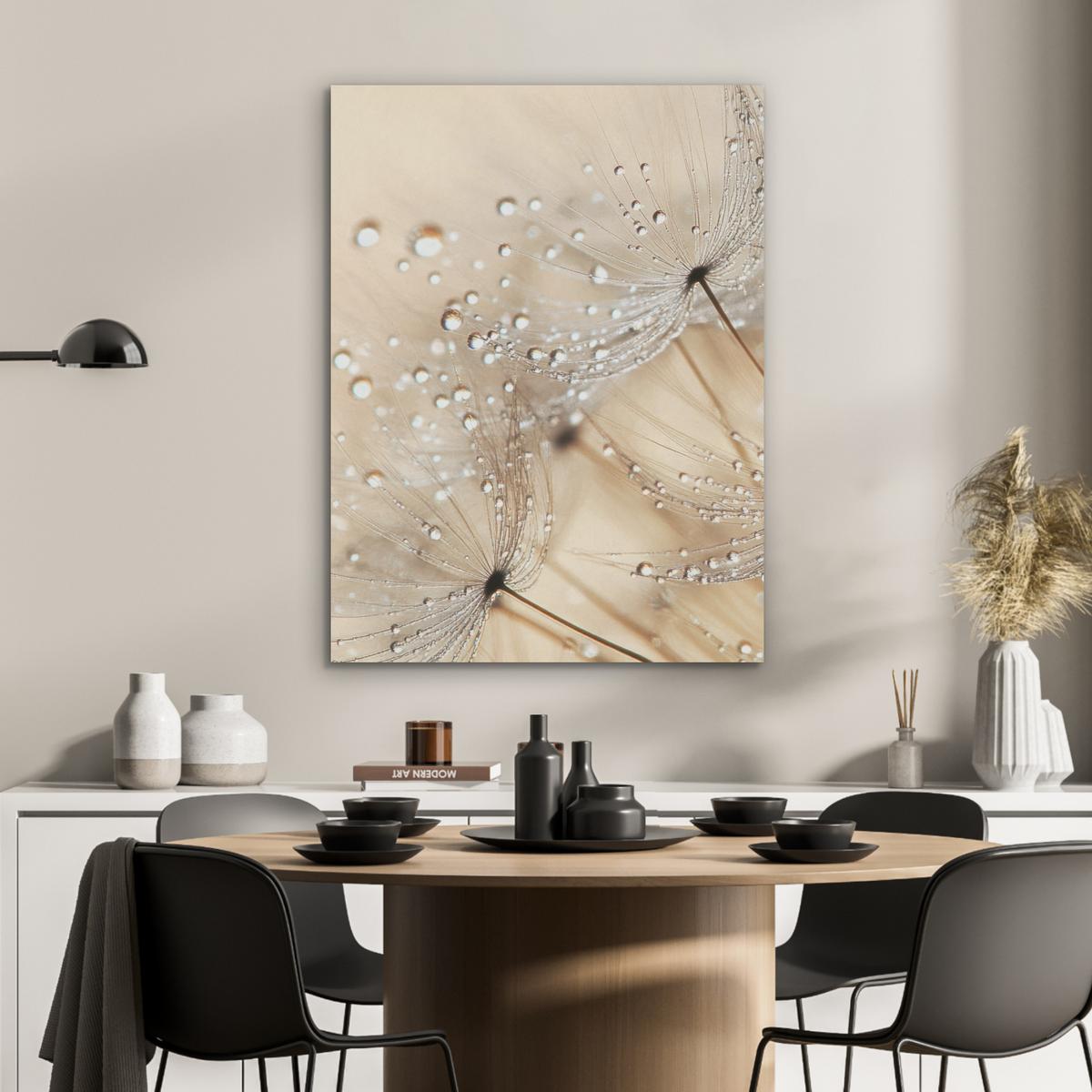 AKUSTIKBILD Löwenzahn - Abstrakt - Natur - Beige Wandbilder 60x80 cm - Braun, Kunststoff (60/80/0.9cm) - MuchoWow