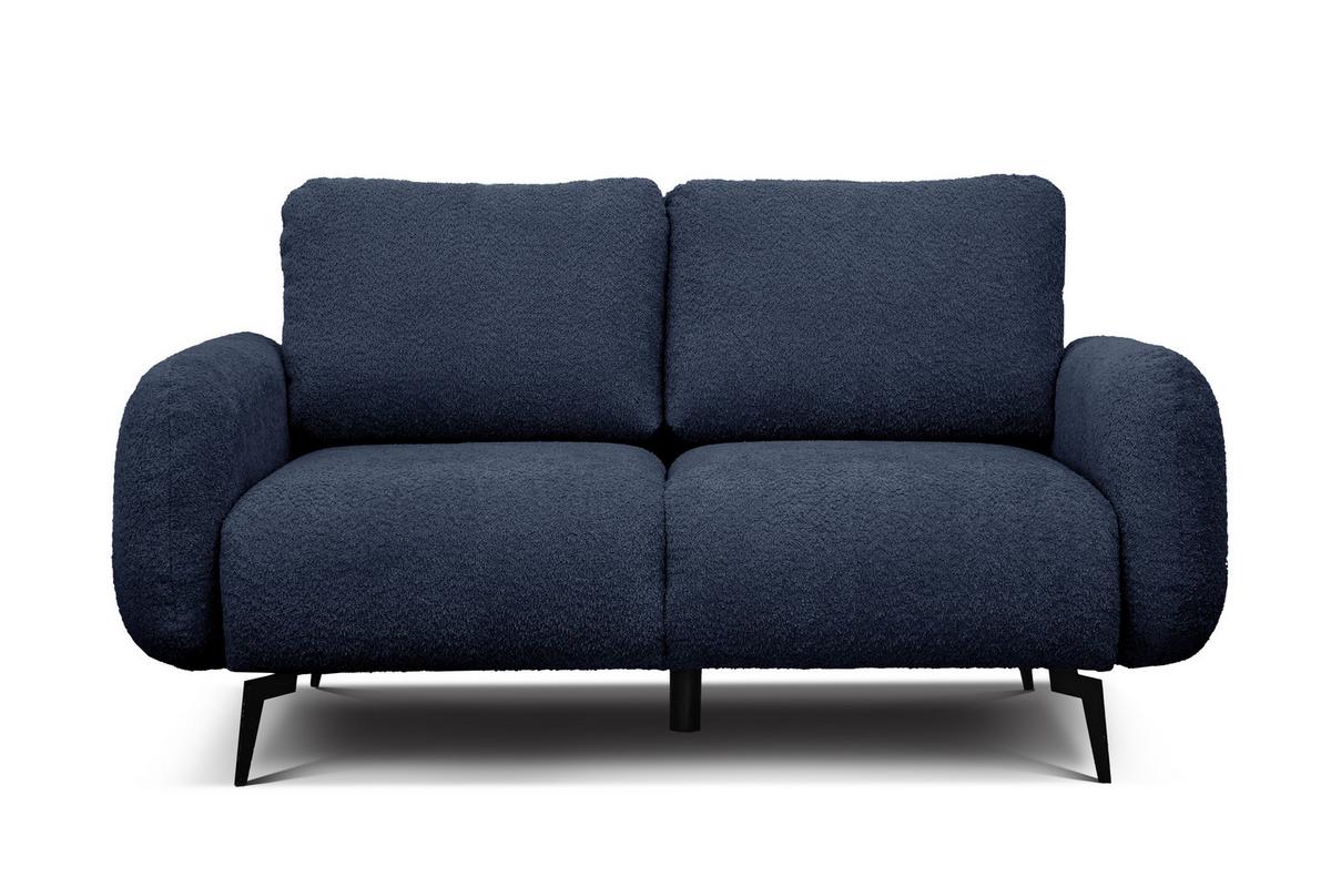 SOFA FEBE 2-Sitzer, marineblau - Blau/Schwarz, Holz/Textil (160/82/96cm) - Wozimo