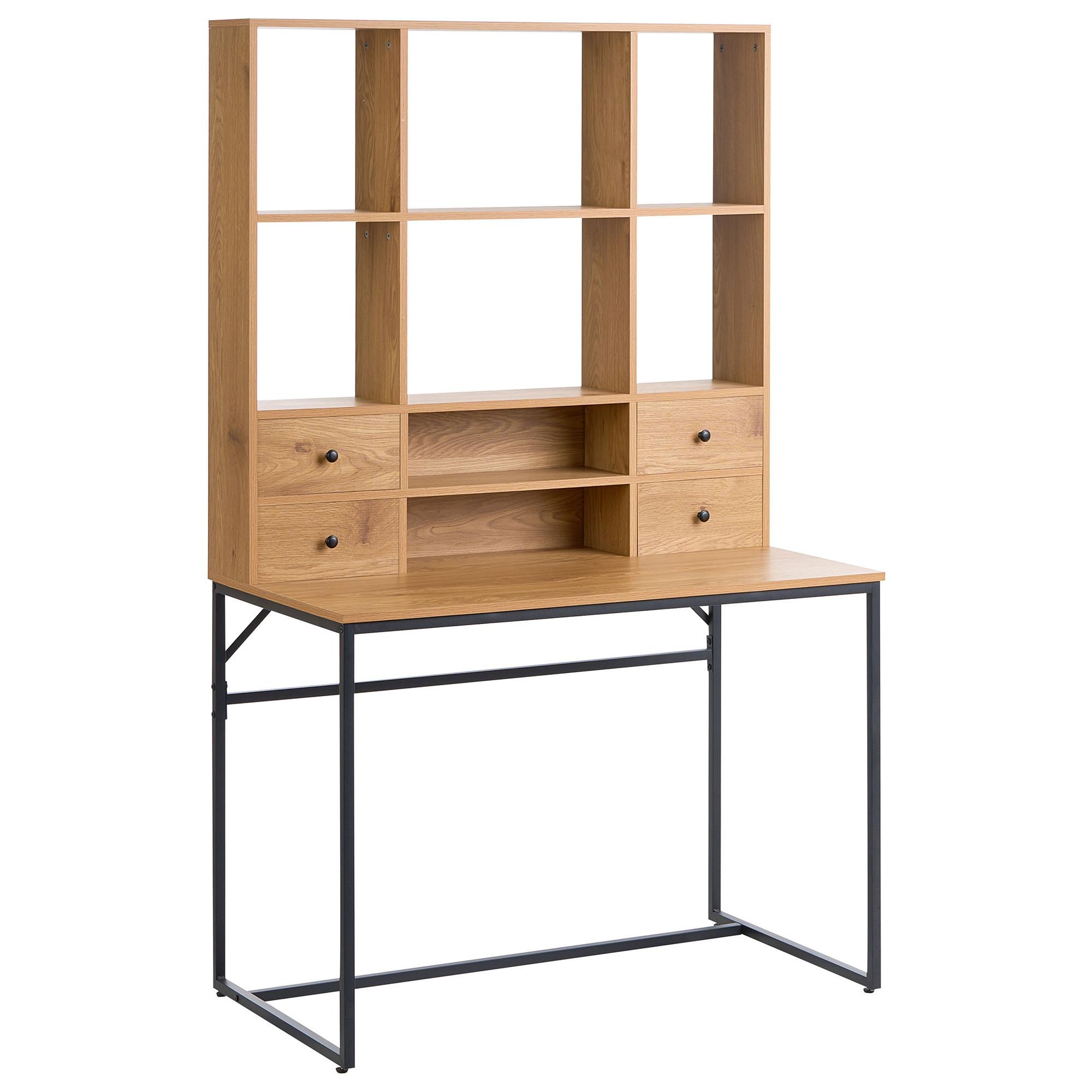 SCHREIBTISCH Hellbraun 105/60 cm mit Fächern mit Schubladen Tavra - Hellbraun, Holzwerkstoff (60/105/173cm) - Beliani