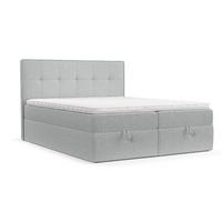 BOXBETT Tivra 160/200 cm Hellgrau im Riva Stoff - Hellgrau/Schwarz, Holz/Holzwerkstoff (160/200cm) - AltaBeds