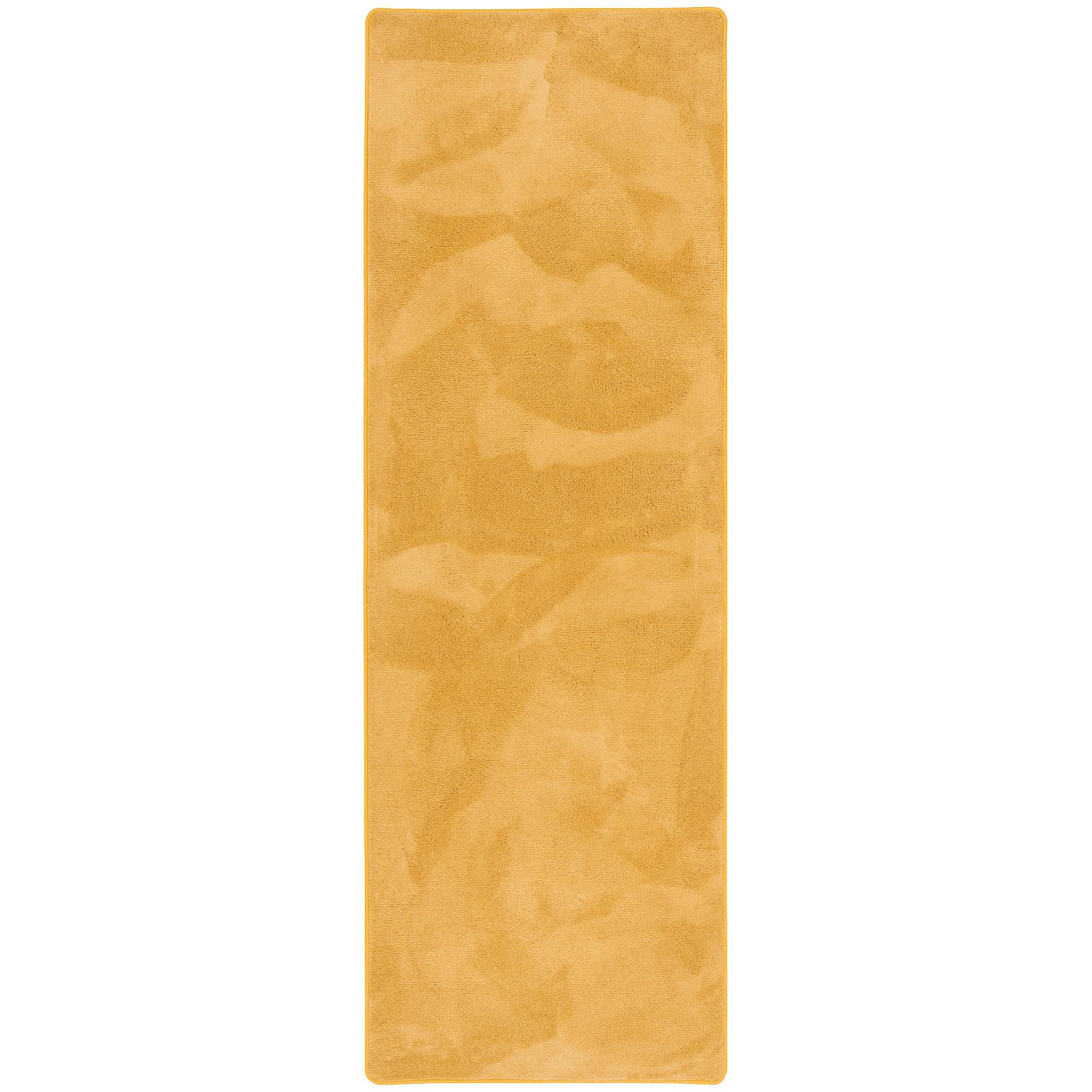 LUXUS SUPER SOFT HOCHFLOR LANGFLOR TEPPICH LÄUFER DELUXE - Currygelb, Textil (80/200cm) - Snapstyle