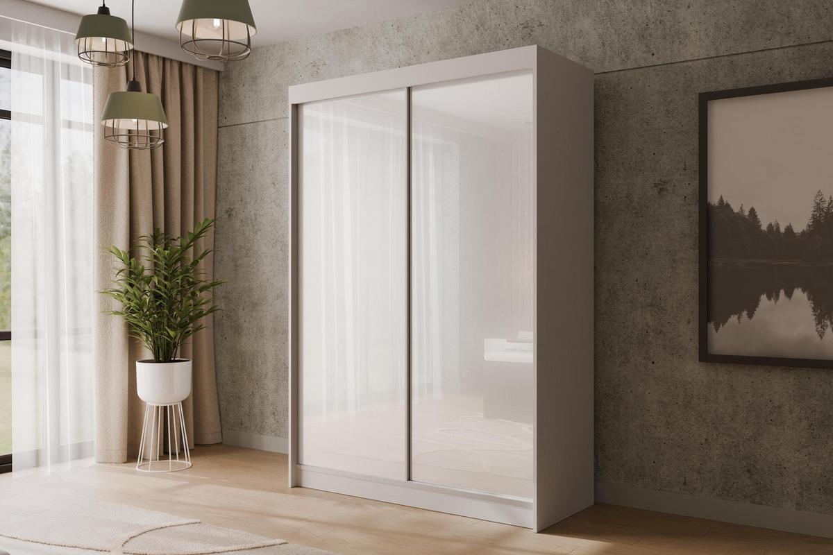 KLEIDERSCHRANK PEKA - 150 cm - Weiß - Weiß, Holzwerkstoff (150/215/61cm) - ALTDECOR