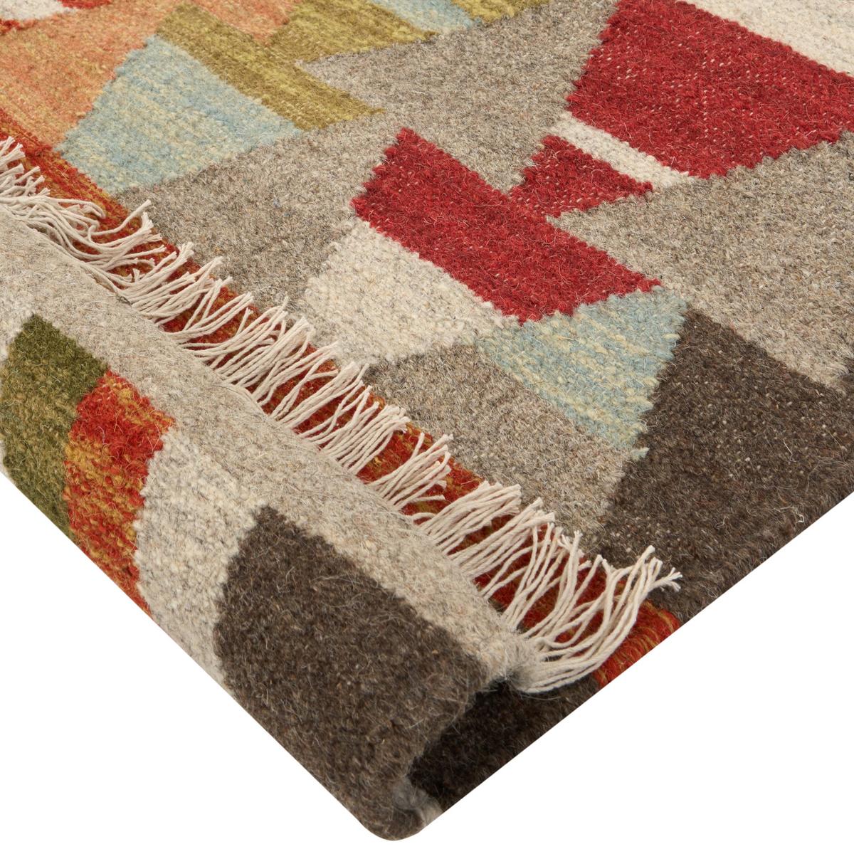 TEPPICH Bunt 140/200 cm Wolle Kelim Kaghsi - Multicolor, Textil (140/200cm) - Beliani