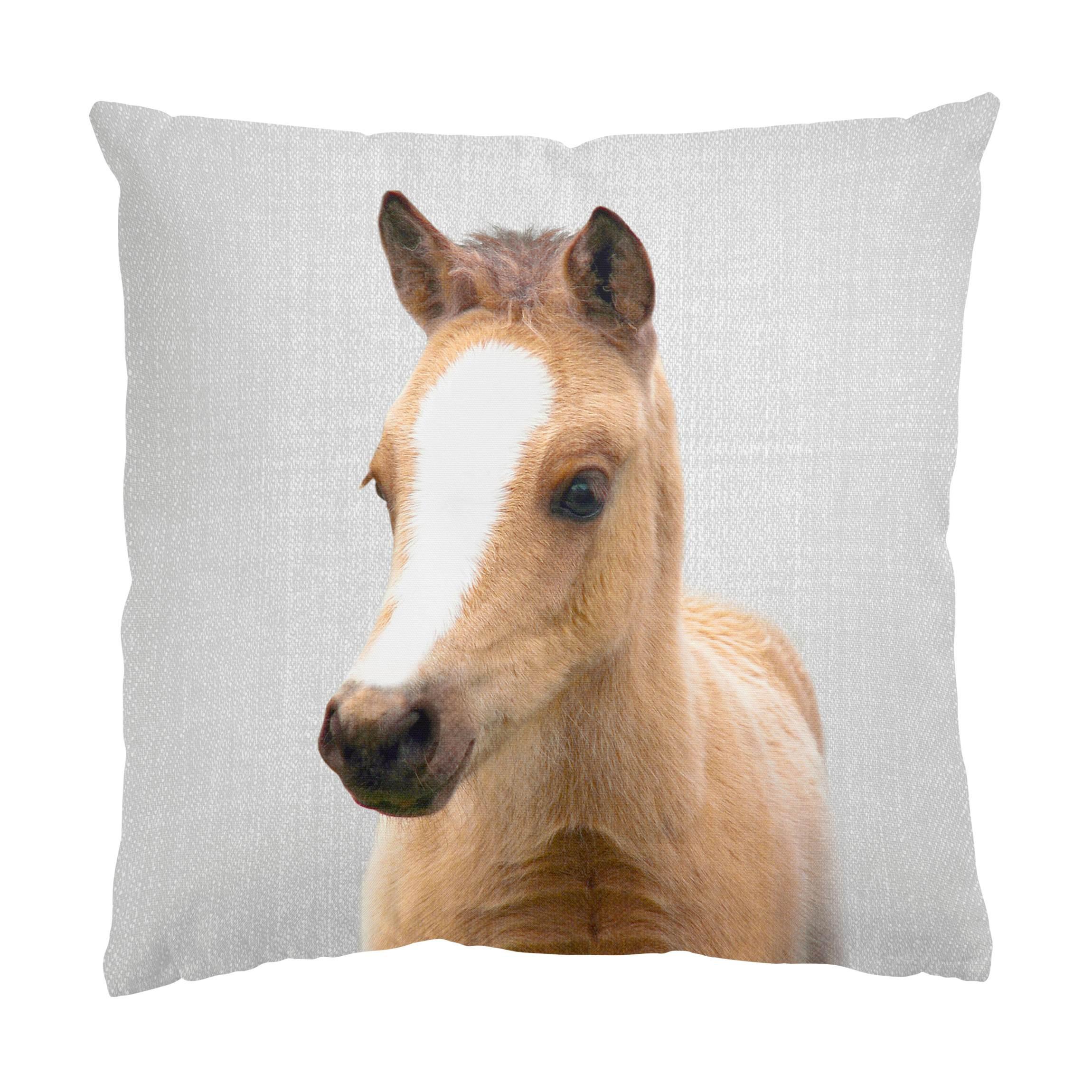 DEKOKISSEN Baby Pferd Philipp 50/50 cm - Schwarz, Textil (50/50/10cm) - Bilderwelten