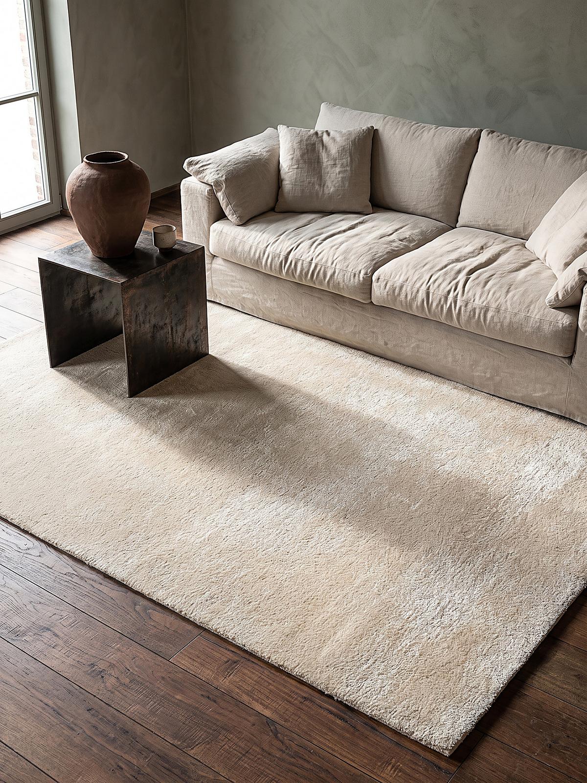 HOCHFLORTEPPICH Antirutsch Uni ALDAN Polyester Beige 240 x 240 cm - Beige, Textil (240/240cm) - KADIMA DESIGN