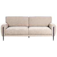 3-SITZER-SOFA Chenillegewebe Beige Skaro - Beige/Schwarz, Textil (214/87/89cm) - Beliani