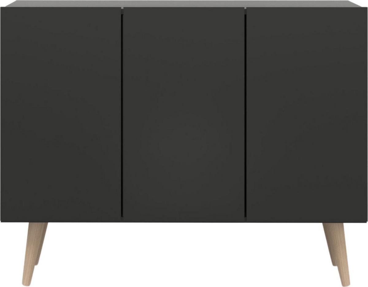 SIDEBOARD Ivy 120/95/40 cm in Schwarz - Hellbraun/Schwarz, Holz/Holzwerkstoff (120/95.5/39.9cm) - WFL GROUP