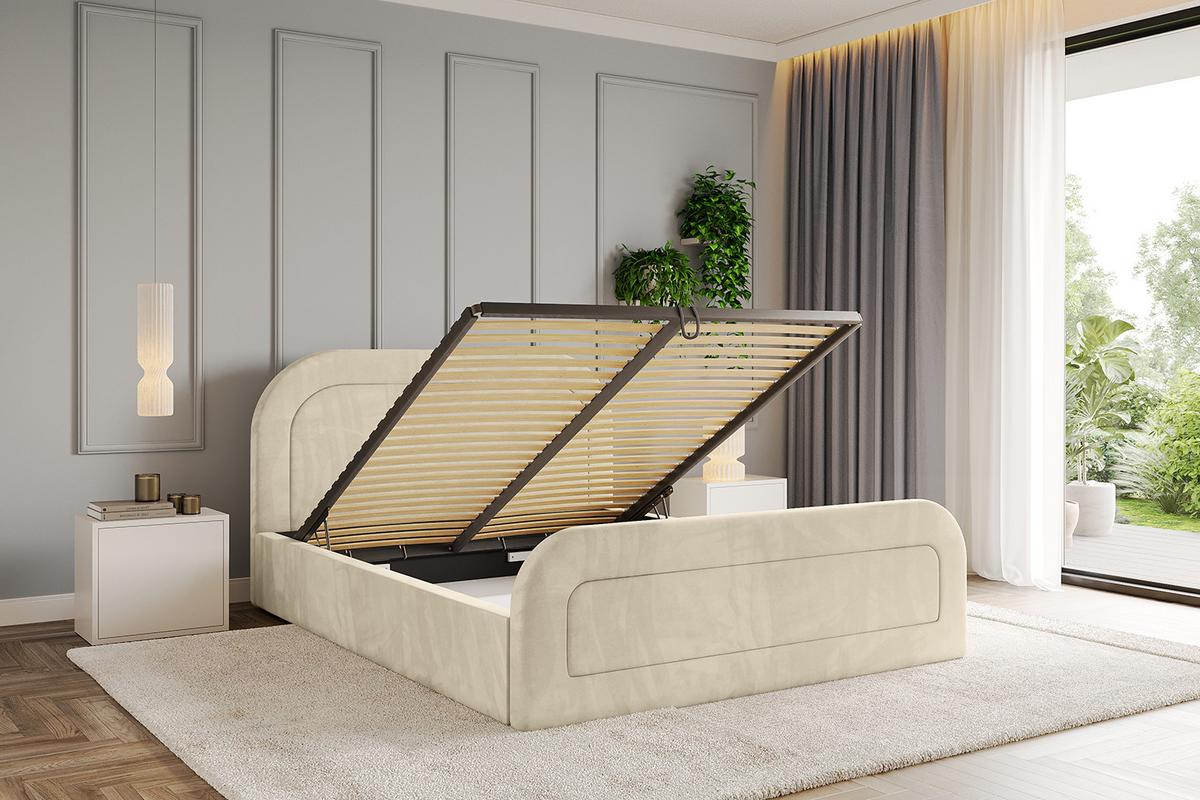 POLSTERBETT mit Bettkasten, Fußteil und Lattenrost, Boxbett ohne Matratze - LERAY-Z 120x200 Beige - Ecru, Holzwerkstoff/Textil (120/200cm) - ALTDECOR