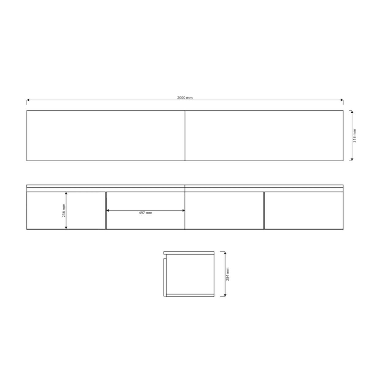 TV-LOWBOARD Bemmi Weiß 200 cm - Weiß, Holzwerkstoff (200/28.4/31.8cm) - Selsey