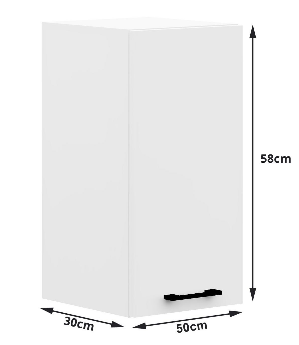 HÄNGESCHRANK Weiß 58/50/30 - Weiß, Holzwerkstoff (50/58/30cm) - RAUMHIRSCH FURNITURE