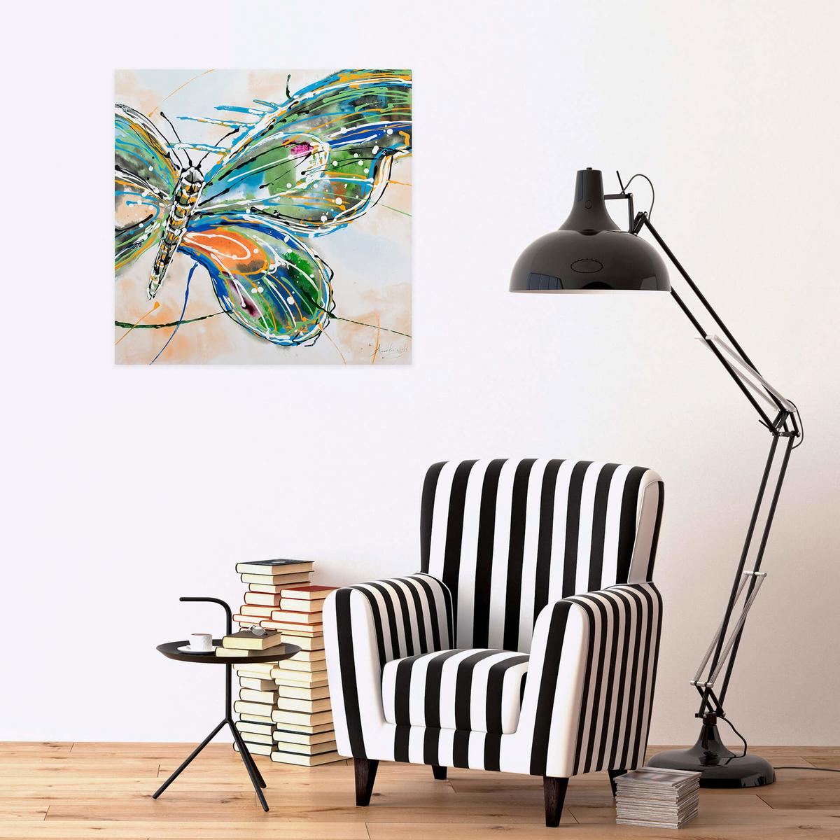ACRYLBILD HANDGEMALT 70/70 cm - Grün, Holz/Textil (70/70cm) - KUNSTLOFT