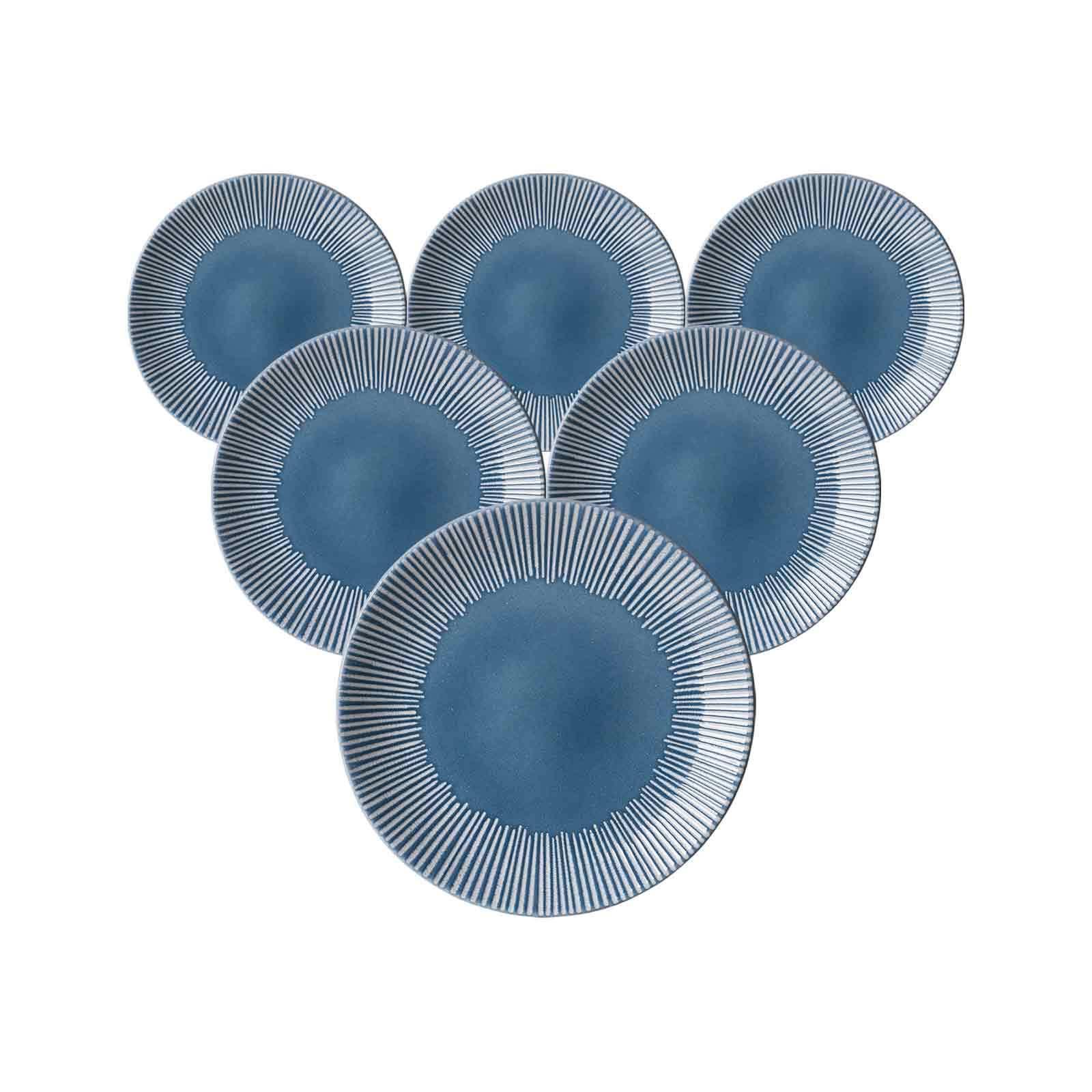 DESSERTTELLER Banda Blau ø 21 cm 6er Set - Blau, Keramik (21cm) - Ritzenhoff Breker