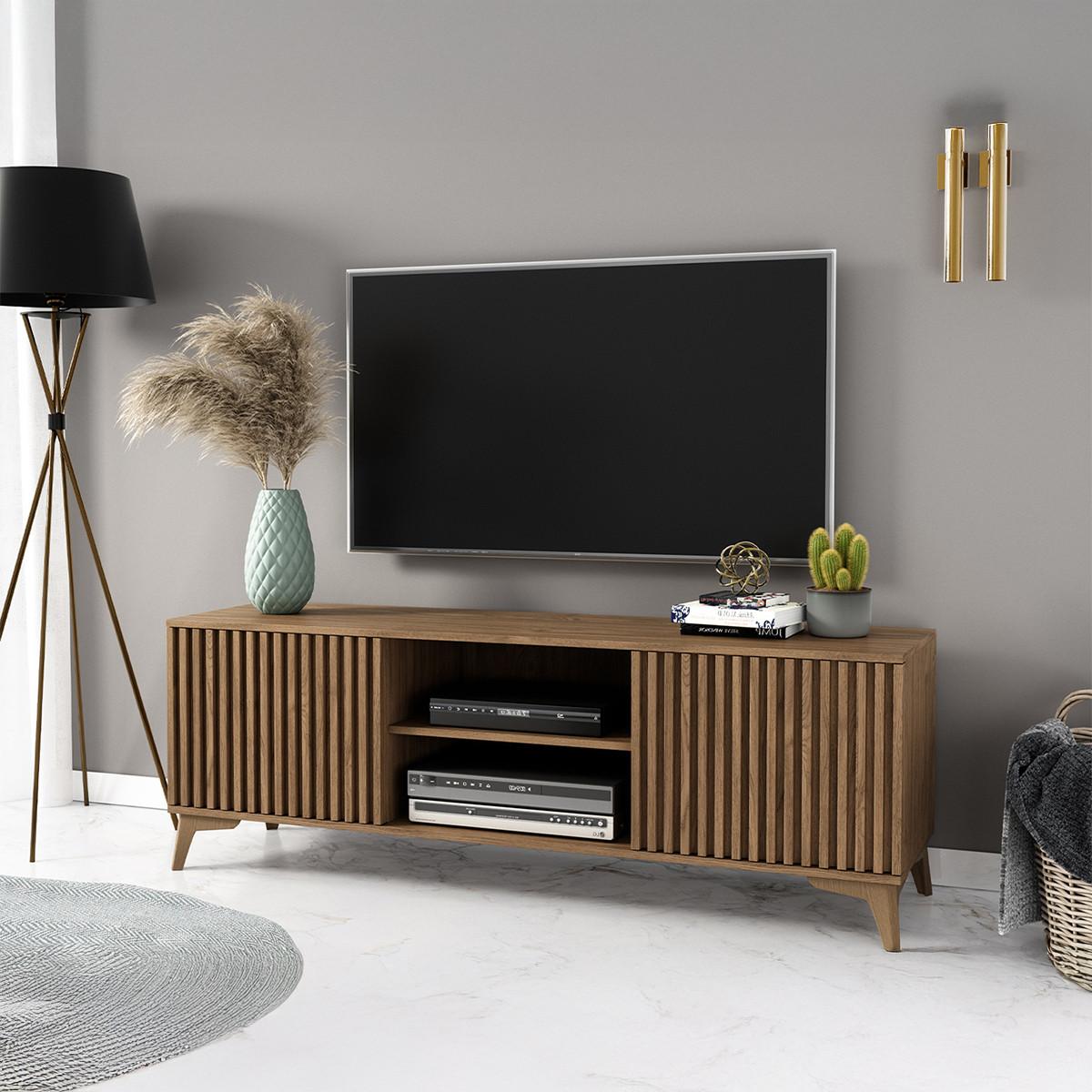 TV-MÖBEL Esteban Holz - Braun, Holzwerkstoff (185/192/60cm) - Petits-meubles