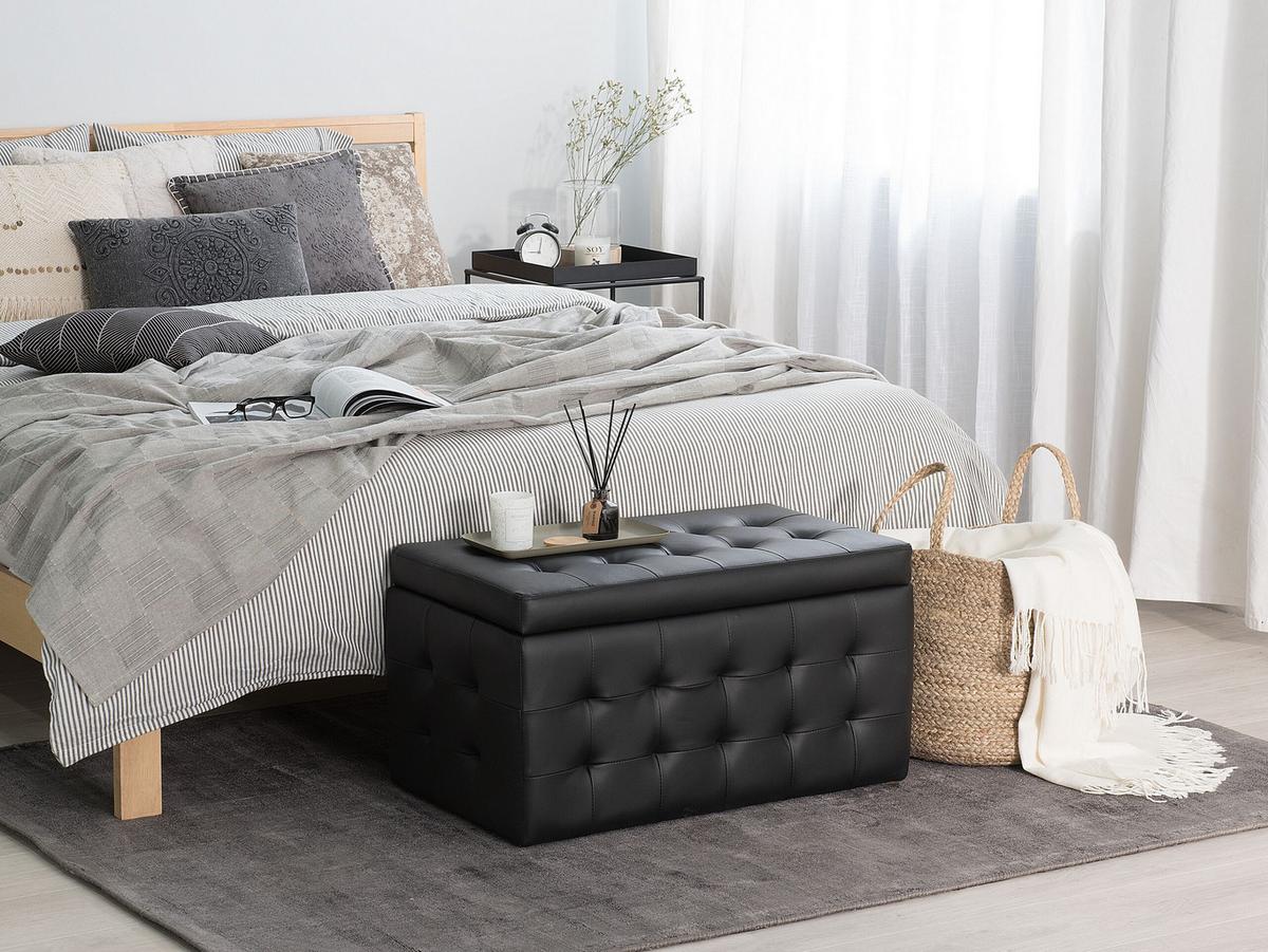 TRUHENBANK Michigan 42/72/40 cm - Schwarz, Kunststoff (72/40/42cm) - Beliani