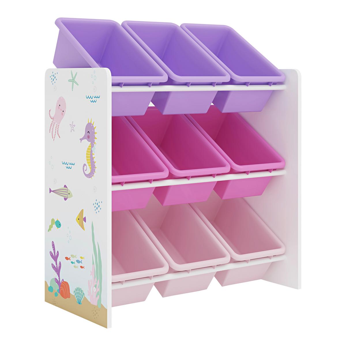 KINDERREGAL Muxía - Pink/Lila, Holzwerkstoff/Kunststoff (62/60/26.5cm) - [en.casa]