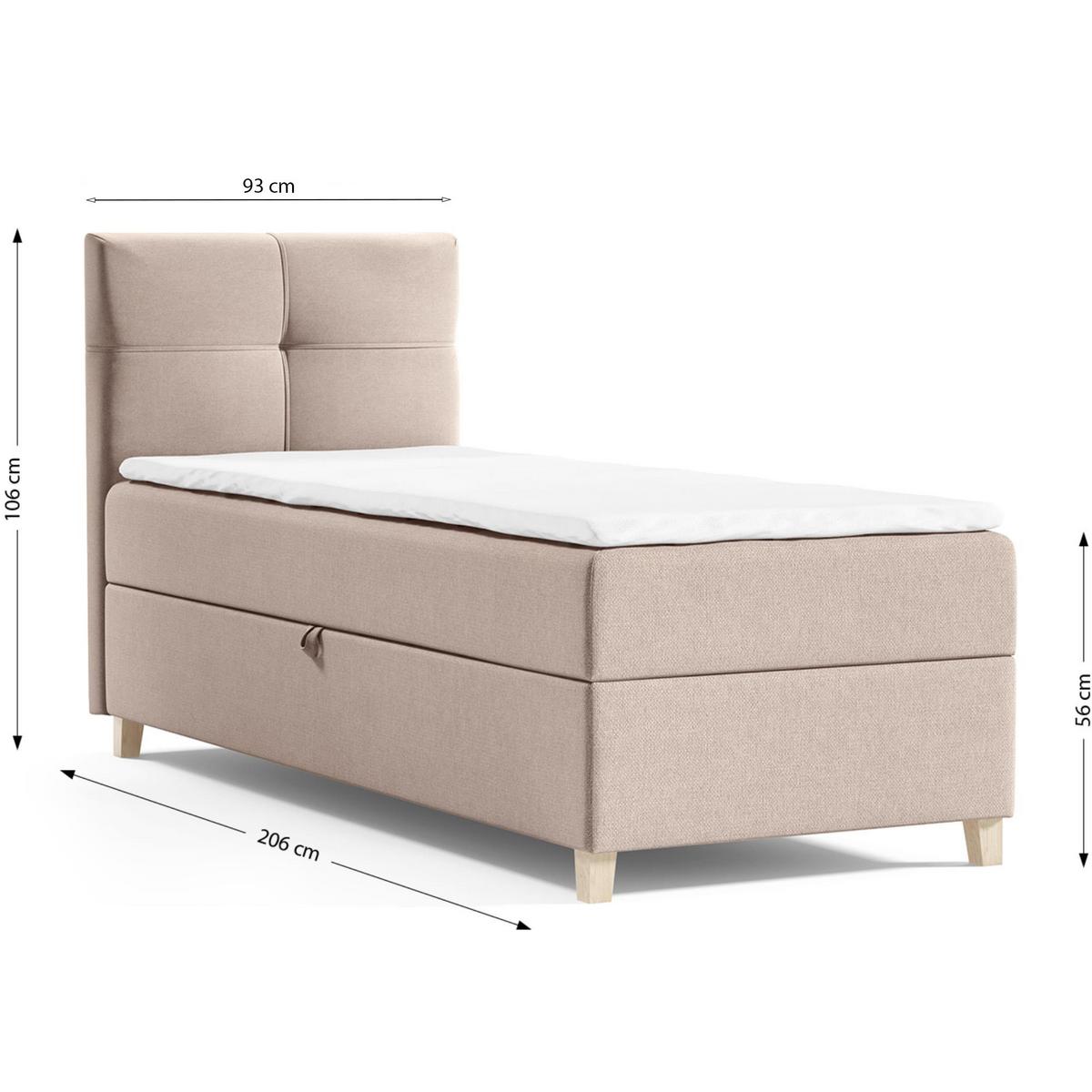 POLSTERBETT Helen Mini 93/206/106 dunkelblau - Dunkelblau, Holzwerkstoff/Textil (90/200cm) - Beautysofa