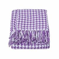ÜBERWURF 225/255 cm, Hahnentritt-Muster - Lila, Textil (225/255cm) - Homescapes