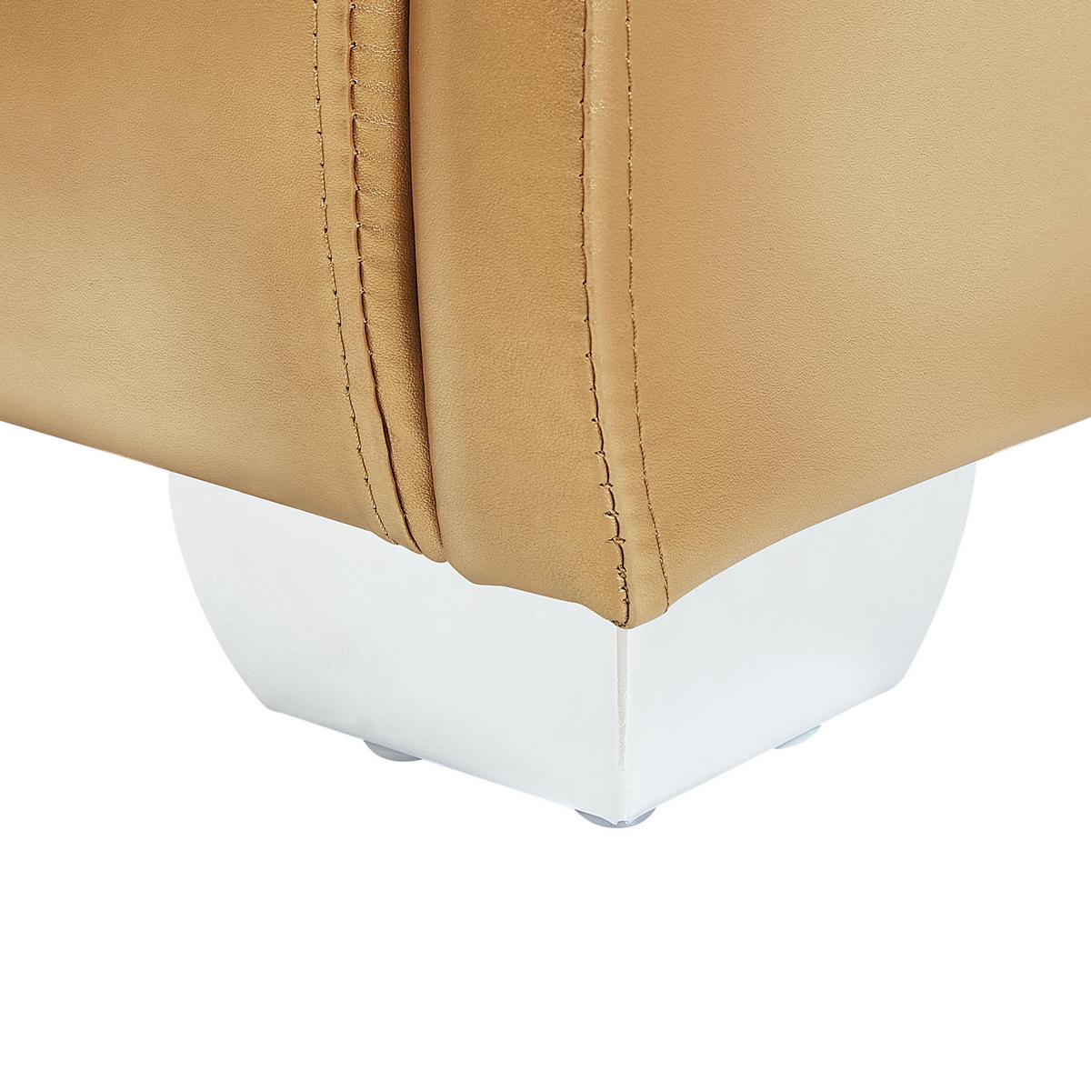 WASSERBETT mit LED 140x200 cm Gold Paris - Goldfarben, Leder (140/200cm) - Beliani