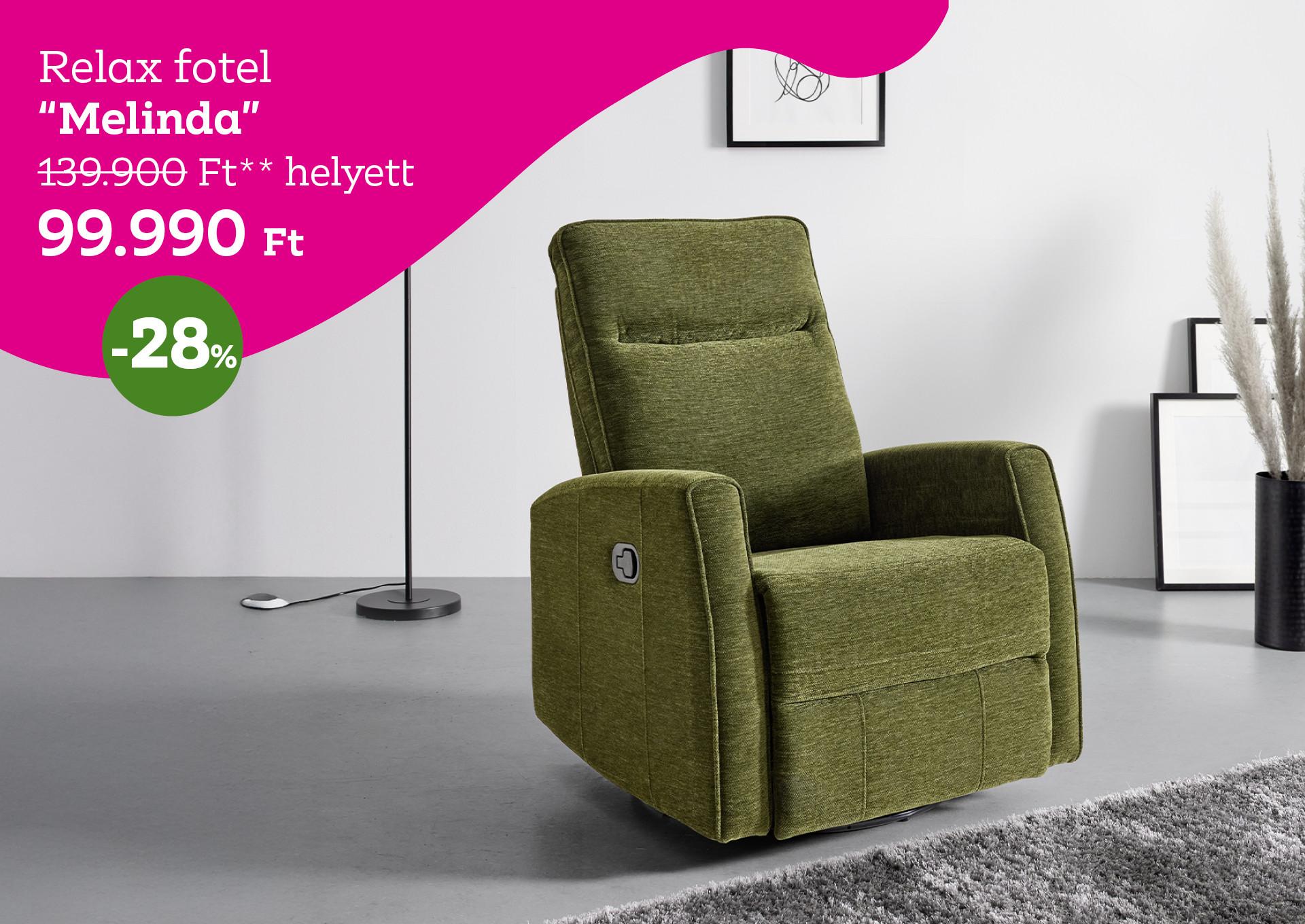 Fotel Melinda 139900 Forint helyett 99990 Forint, kedvezmény mértéke 28%