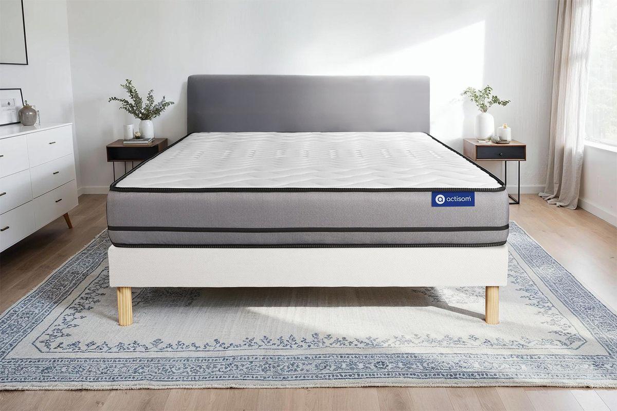 BETT Actiflex night Taschenfederkern 80 x 200 cm h4 - Kit Bettgestell Weiß - Beige/Weiß, Karton/Holz (80/200cm) - ACTISOM