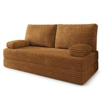 BETTSOFA SILAR aus Schaumstoff Kordstoff Orange Schlaffunktion - Orange, Textil (170/86/80cm) - MASSENO