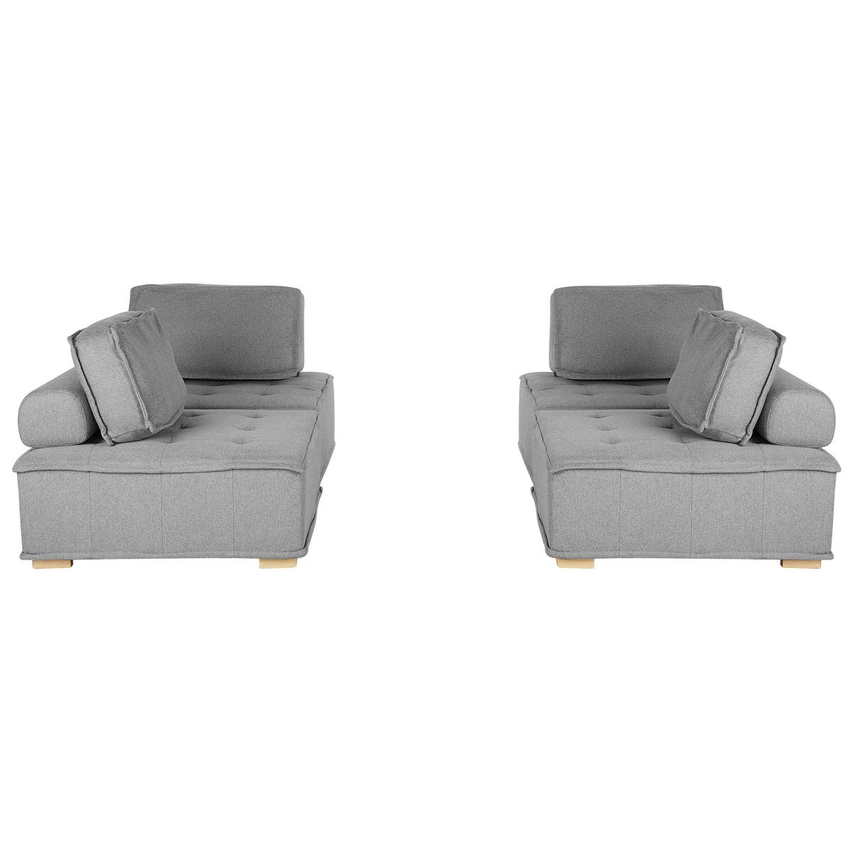 4-SITZER SOFA SET Polyester Grau Tibro - Grau, Textil (200/40/100cm) - Beliani