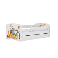 KINDERBETT Tiere mit Schublade 140/70 80/61/144 - Weiß, Holzwerkstoff (70/140cm) - RAUMHIRSCH FURNITURE
