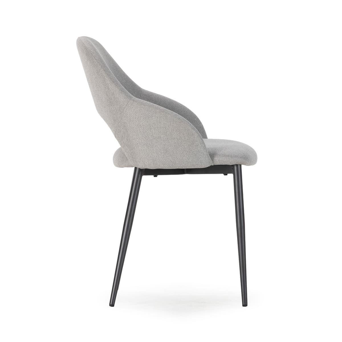 STÜHLE 2er-Set mit Stoffbezug und Metallfüßen 57/84/54 cm - Hellgrau, Textil (57/84/63.5cm) - Calicosy