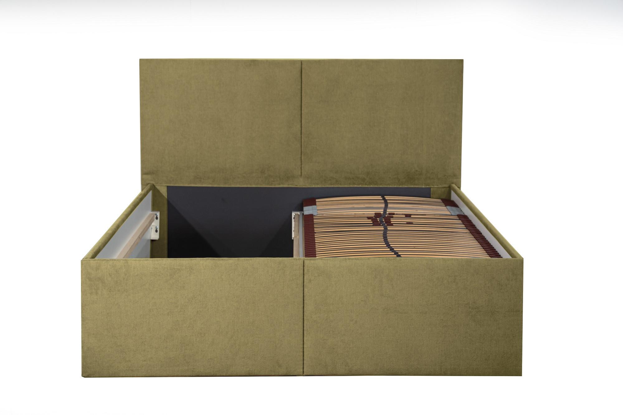 POLSTERBETT Milano Currygelb 180 x 200 x 32 cm Stauraum Ohne Matratze und Lattenrost - Currygelb, Holz (180/200cm) - Halmon Schlafkomfort Betten 