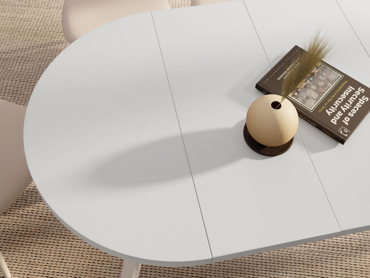 ESSTISCH Vero rund ausziehbar verlängerbar, Weiss 80-130/80/77 cm - Weiß, Holz/Holzwerkstoff (80/130/77cm) - WFL GROUP