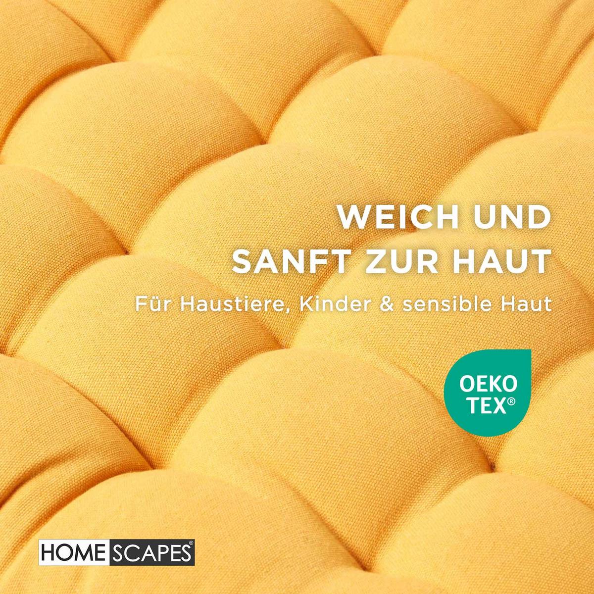 BANKAUFLAGE 3-Sitzer gelb 143/48/5 cm - Gelb, Textil (143/48/5cm) - Homescapes