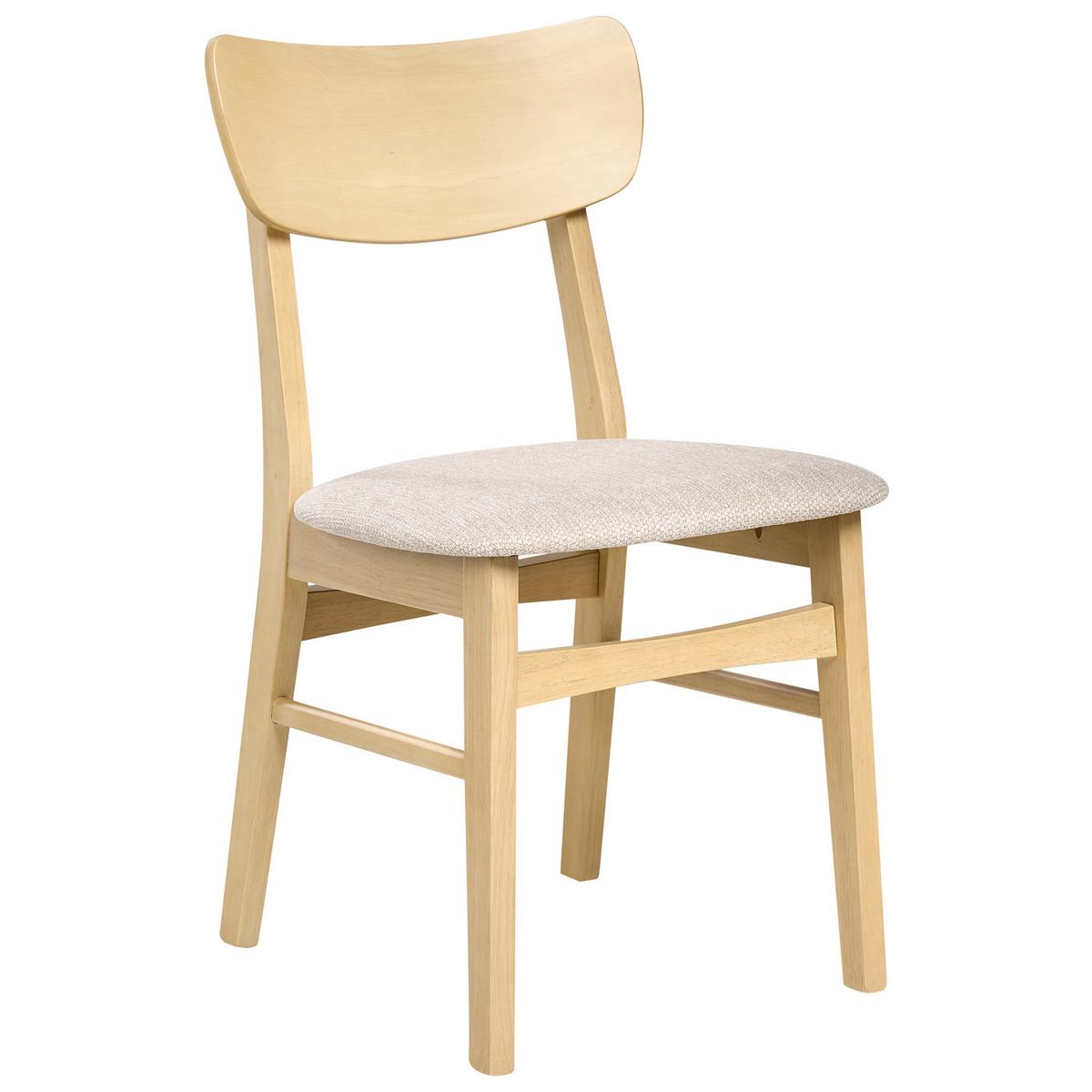 ESSZIMMERSTUHL 2er-Set Hellbeige Anoka - Beige/Braun, Holz (45/80/50cm) - Beliani