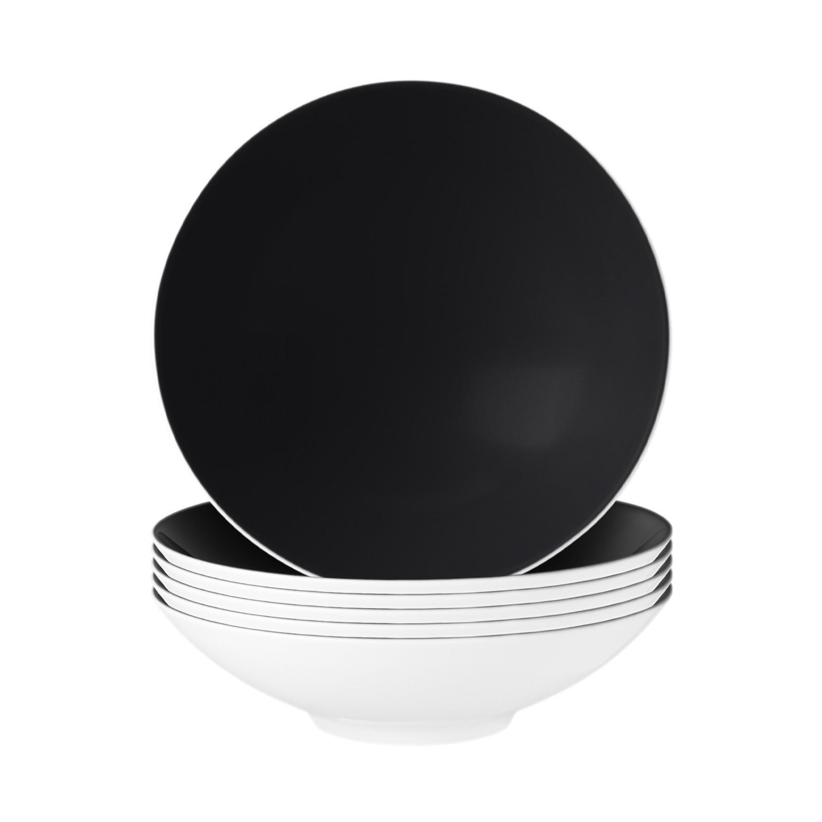 SUPPENTELLER Life Fashion Glamorous Black ø 20 cm 6er Set - Schwarz, Keramik (20cm) - Seltmann Weiden