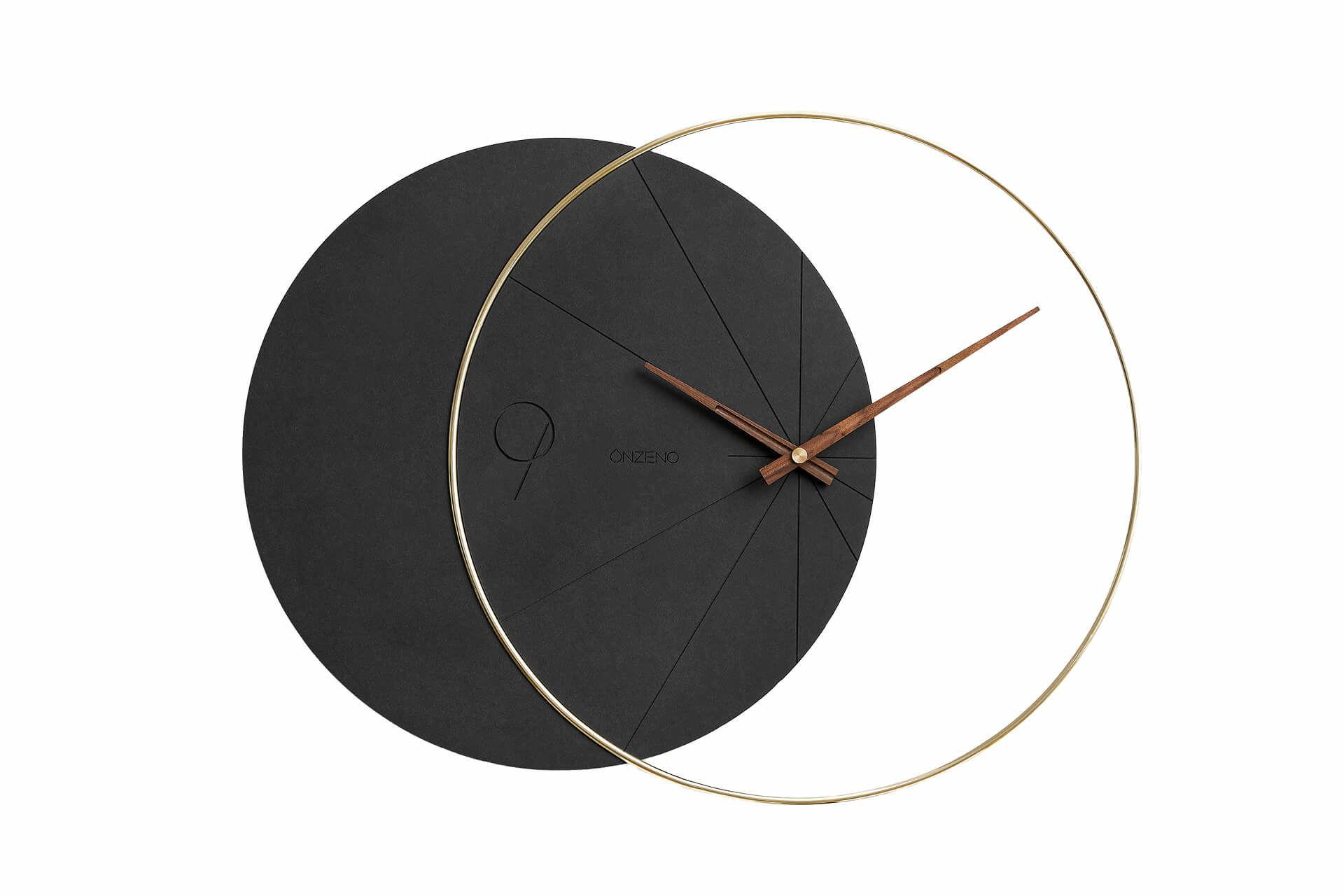 WANDUHR Design 58/40,4 cm - Schwarz, Holzwerkstoff/Metall (1.66/40.4/1cm) - ONZENO