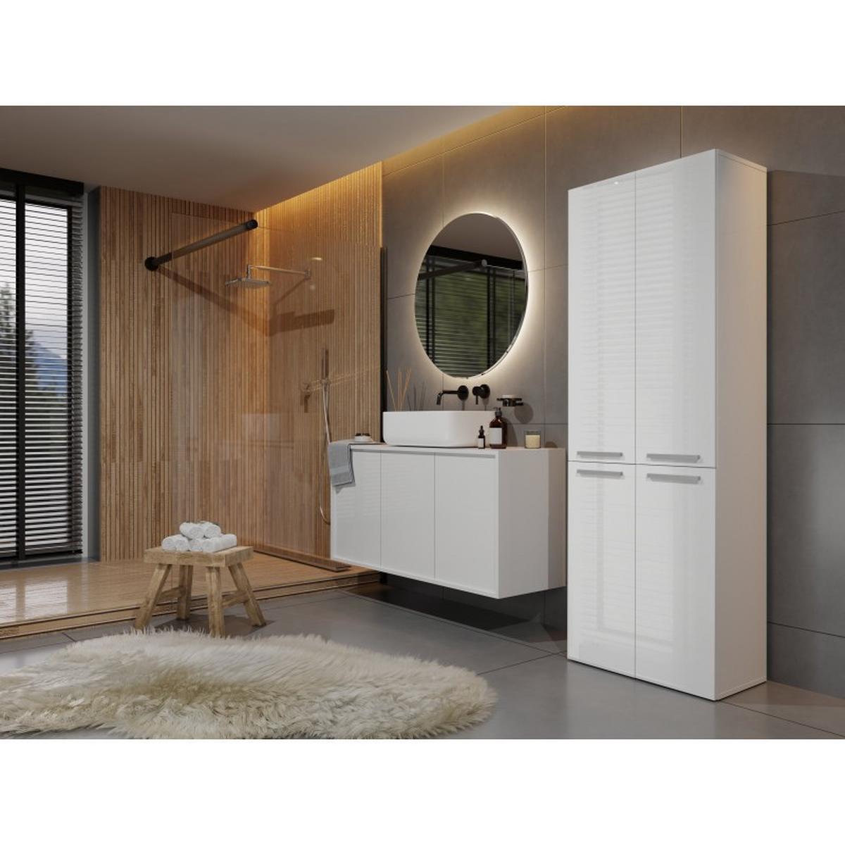 BADEZIMMERSCHRANK Weiß, Hochglanz Weiß 60/174/30 - Weiß, Holzwerkstoff (60/174/30cm) - RAUMHIRSCH FURNITURE