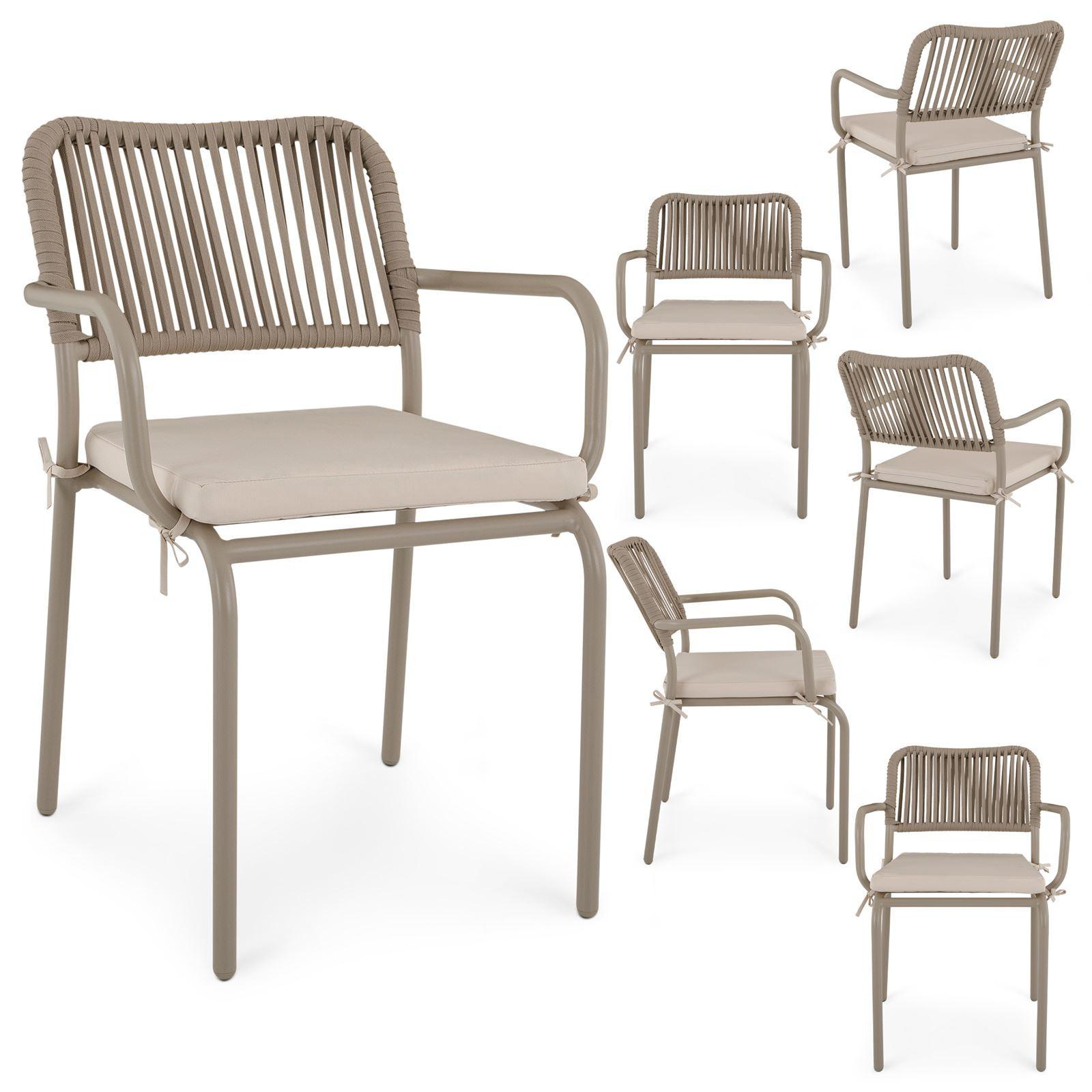 GARTENSTÜHLE VOLONTE 6er-Set braun - Braun, Textil (56/81/65cm) - IDIMEX