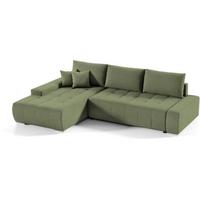 ECKSOFA Draco L grün links - Chromfarben/Grün, Textil/Metall (267/186cm) - Beautysofa
