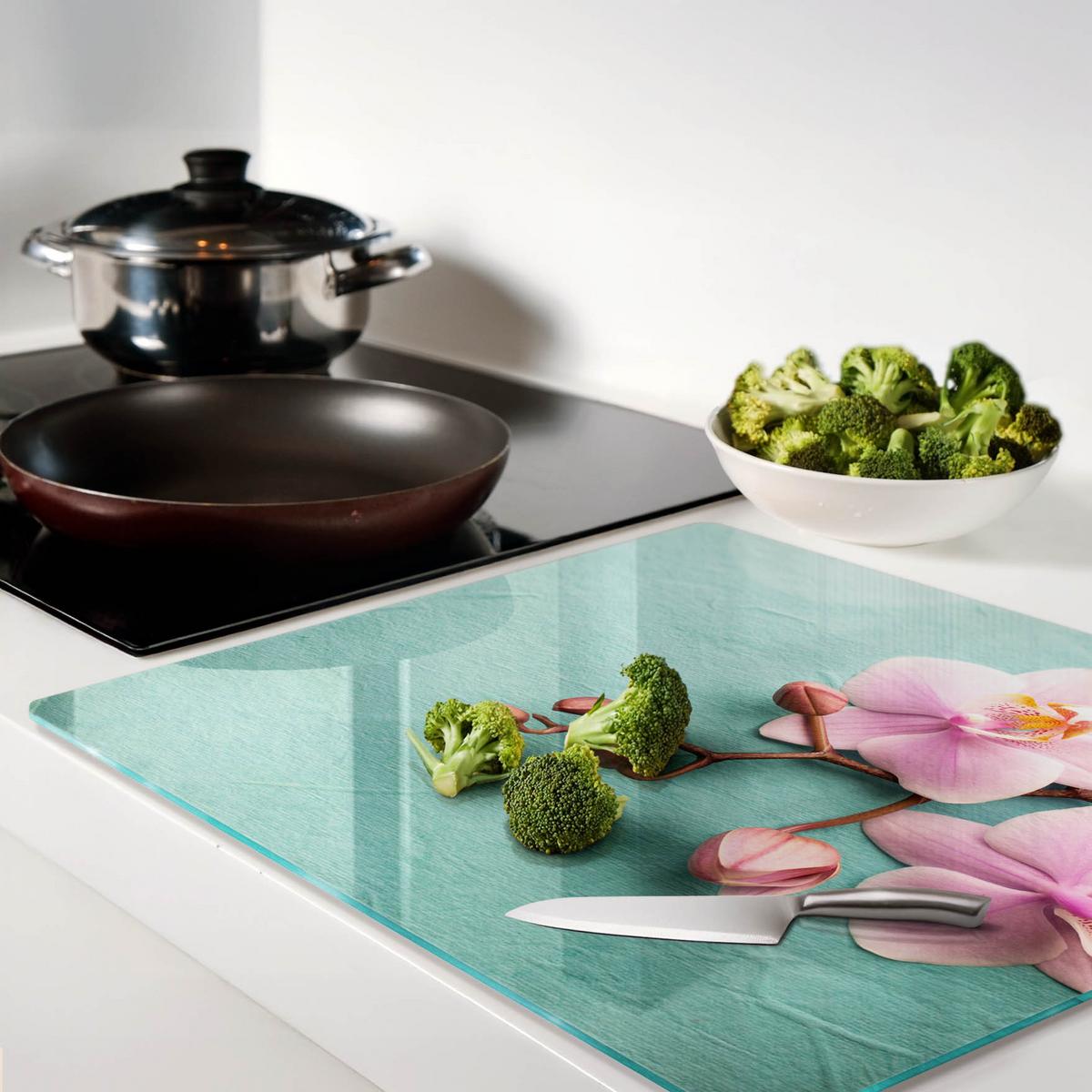 GLASPLATTE 60x52 cm Orchidee - Pink, Glas (60/0.4/52cm) - TULUP
