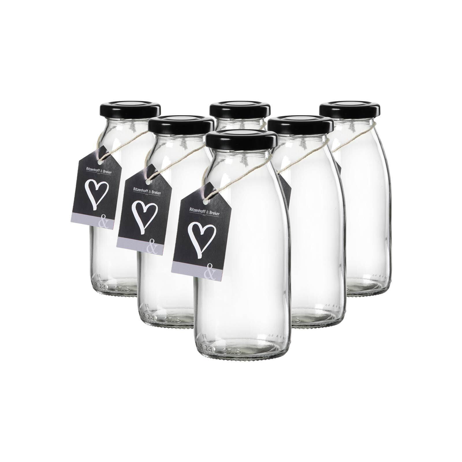 MILCHFLASCHEN Mara transparent 250 ml 6er Set - Transparent, Glas (6/14/6cm) - Ritzenhoff Breker